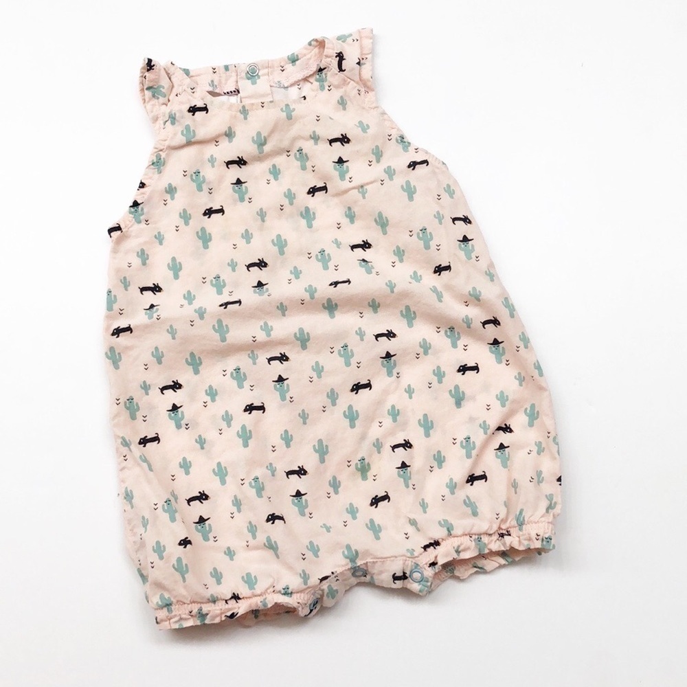 Baby Filou cactus print baby girl romper